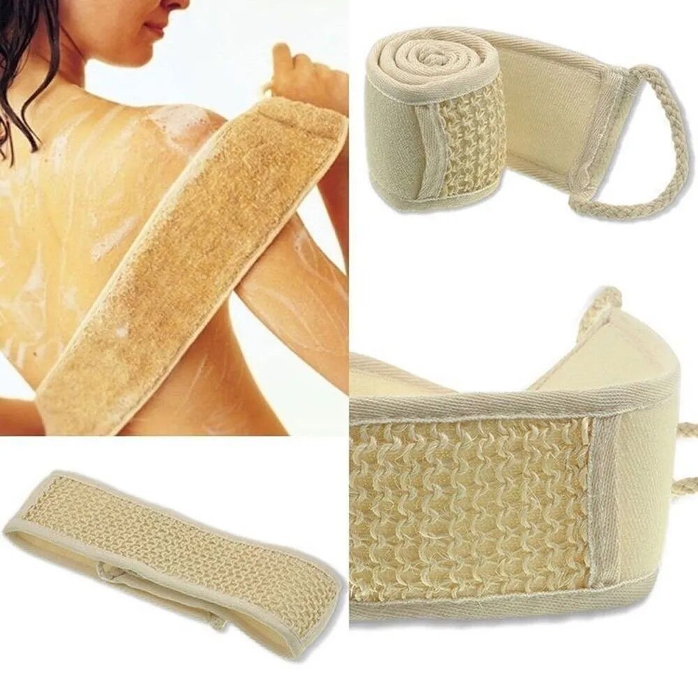 Exfoliating back strap bath shower body sponge body scrubber brush personal cleaning tool